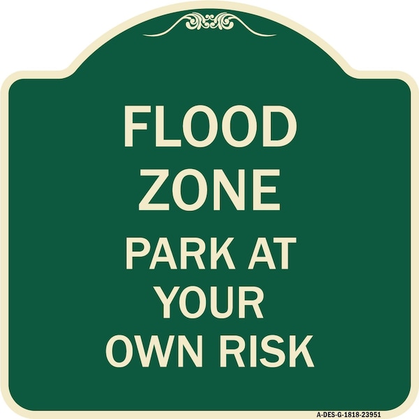 Signmission Designer Series Sign-Flood Zone, Green & Tan Heavy-Gauge Aluminum Sign, 18" x 18", G-1818-23951 A-DES-G-1818-23951 - main